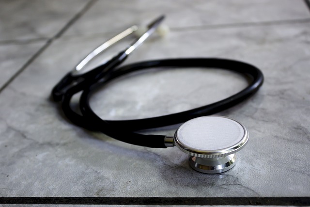 Stethoscope on tile floor